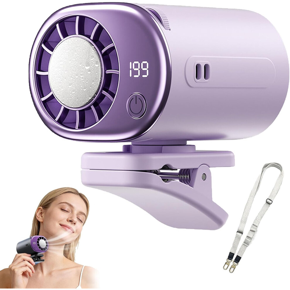 (, -) Car Clip On Air Conditioner Fan, 360 Usb Rechargeable Purple/Pink 5437706502180