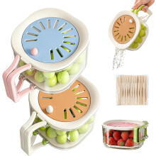 (Mixed-A, -) 2-in-1 Fruitwasbak - Met Zeef, Voor Wassen en Opslag