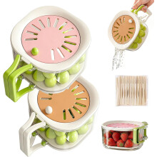 (Mixed-B, -) 2-in-1 Fruitwasbak - Met Zeef, Voor Wassen en Opslag