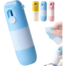 (Blue, 20ML) 2-in-1 lämpöpaperi pyyhekumikynä ja askarteluveitsi, yksityisyyden suojatyökalu