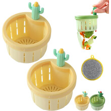 (2pcs-yellow, -) Cactus Gootsteen Zeef - 2 Stuks Groene Keukenfilter
