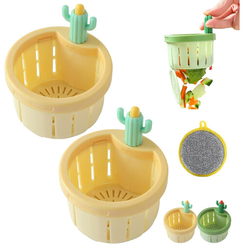 (2pcs-yellow, -) Passoire cactus, 2 pièces, vert