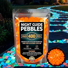 (Orange, 400PCS) 600 Stuks Gloeiende Tuinstenen - Oranje, Waterdicht