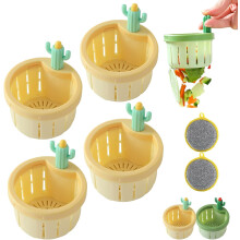 (4pcs-yellow, -) Cactus Gootsteen Zeef - 2 Stuks Groene Keukenfilter