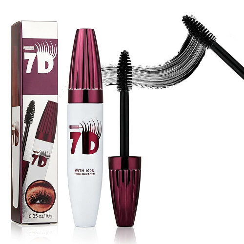(1Pcs, -) 2026 7D Waterdichte Mascara - Zwart, Volume