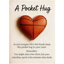 (Basketball, -) Sport Themed Pocket Hug with Encouragement Card, Friendship Gift