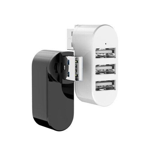USB 2,0 Kleine Splitter Box 3 Port Drehbare USB-Schwarz 1