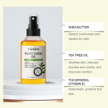 Foot care oil gently exfoliates, delicately moisturizes and hydrates heel care oil