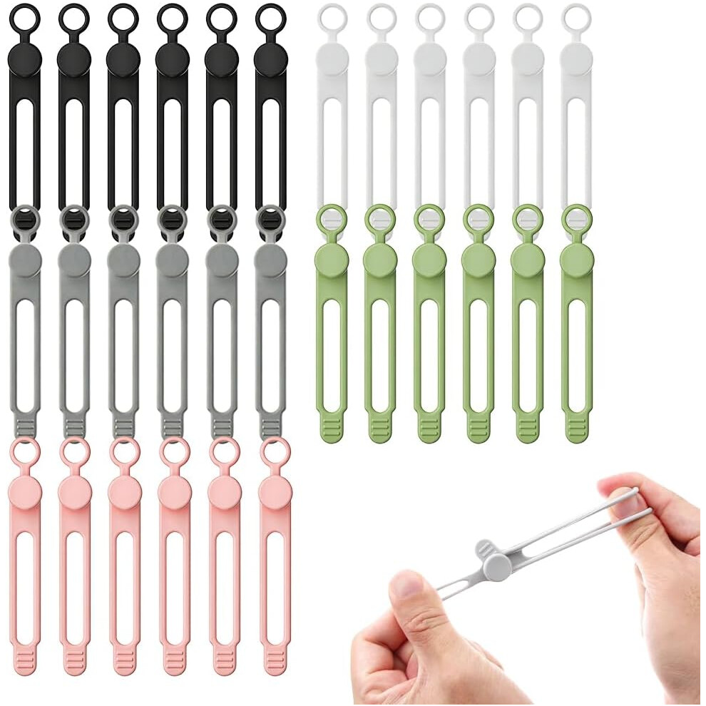(30Pcs-B, -) 20Pcs Data Cable Organizer Ties, Silicone Cord Management 5437706512189