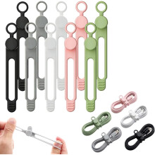 (20pcs-b, -) 20 kpl datakaapelin järjestäjiä, silikonijohtojen hallinta