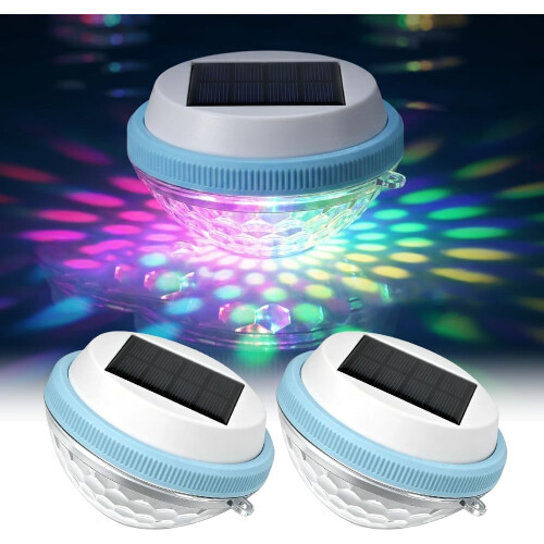 (2PCS-MIX, -) LED Solar Powered Floating Pool Lights, 3 Dimming Modes 2PCS