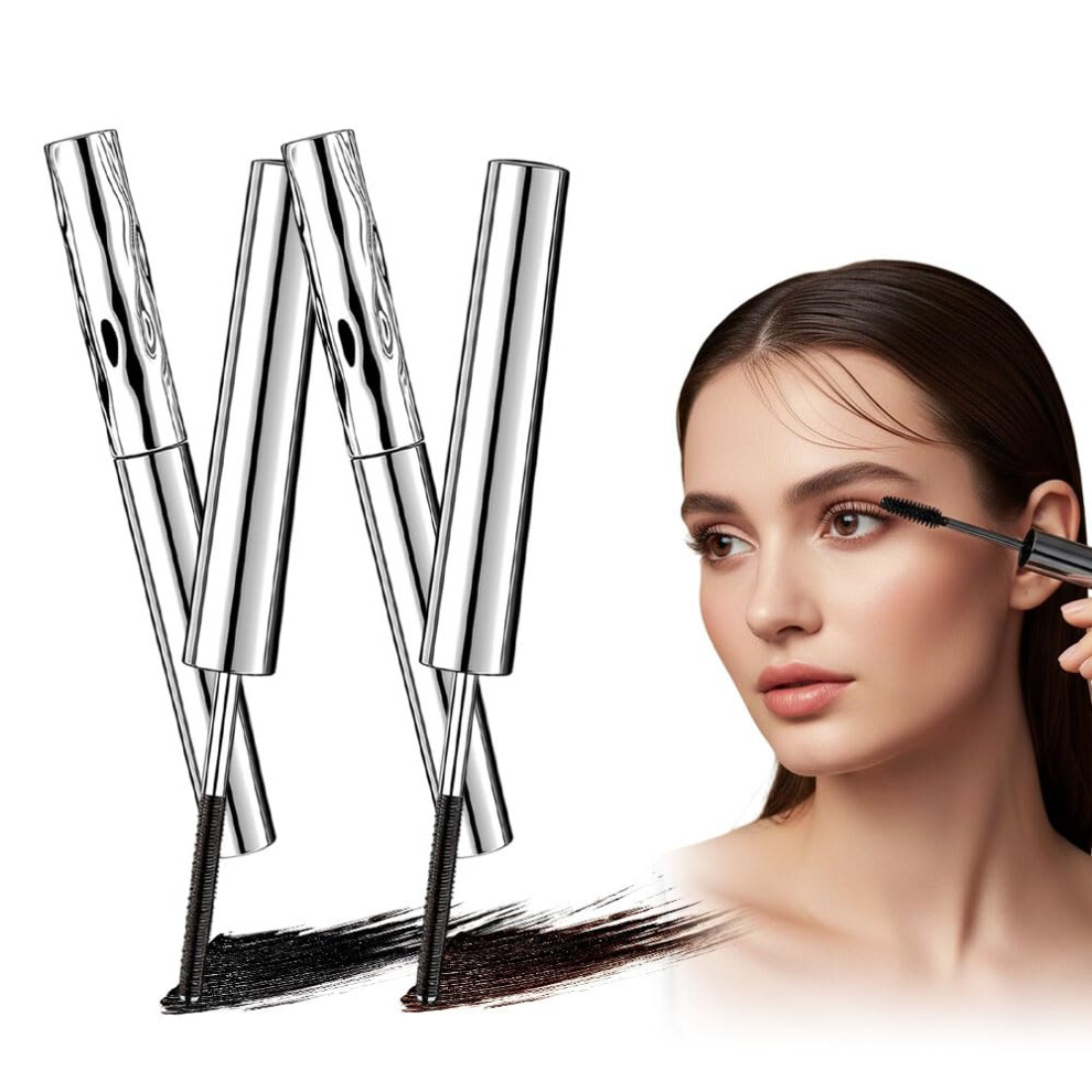 Oimg (2Pcs-Mix, -) Waterproof Metal Wand Mascara, Lengthening Curling Iron Mascara