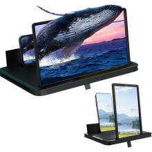 (Black, 14 Inch) Telefoon Schermvergroter - 3D HD, Vouwbare Standaard
