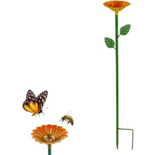(Yellow, -) Stație de udare a albinelor din metal, decor pentru grădină de flori