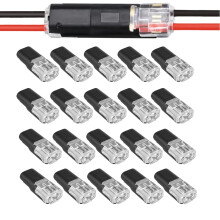 (20PCS, -) 40 kpl kaksoisjohtimista pistokeliitintä, LED-valonauhaliittimet