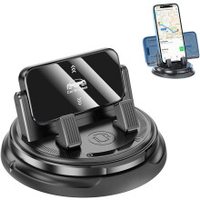 (Black, -) Car Dashboard Phone Holder, 360 Rotation Magnetic Mount