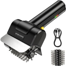 (Black, -) Rechargeable Electric Grill Brush, 100 Min Running Time
