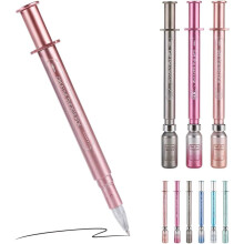 (3PCS, -) Inkoustová pera ve tvaru stříkačky, 0,38 mm kuličková pera, 9 ks