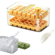 (Yellow 56 squares, -) Eiswürfelform, Deckel, Behälter, 28/56 Würfel, Whiskey, Cocktail, Bier, Grün, 28, Presse