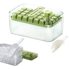 (Green 28 squares, -) Eiswürfelform, Deckel, Behälter, 28/56 Würfel, Whiskey, Cocktail, Bier, Grün, 28, Presse