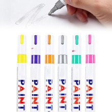 (Color-B, -) 6 buc. pixuri impermeabile pentru vopsea anvelope, marker permanent pentru anvelope, 12 culori