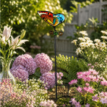 (Yellow Butterfly, -) Mize de grădină metalice strălucitoare în formă de libelulă, decor exterior rezistent la intemperii