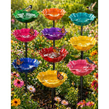 (10pcs-M, -) Pachet de 4 țăruși metalici pentru grădină de flori, baie pentru păsări, stație de adăpare a albinelor