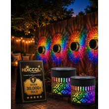 (Colorful, 2pcs) Solar Mandala Wall Light, Color Changing Projector Outdoor