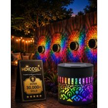 (Colorful, 1pc) Solar Mandala Wall Light, Color Changing Projector Outdoor