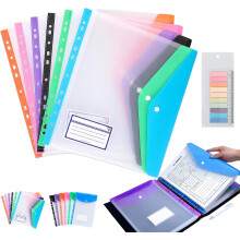 (6* Landscape, -) 11 Hole Expanding File Pockets, Plastic Envelopes for Binder