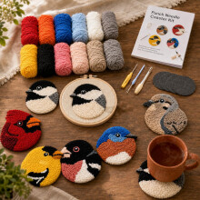 (2 set, -) Punch Needle -setti aikuisille aloittelijoille, tee-se-itse vuoristoradan ripustusaskartelu