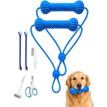 (2set, -) Dual-Action Canine Dental Prop, Dog Teeth Cleaning Kit 2set