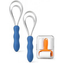 (2PC, -) Dual Sided Shedding Blade for Cats, with Lint Roller 2PC