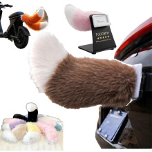 (Brown, 1pc) Funny Remote Control Electric Car Tail, Fluffy Plush Ornament