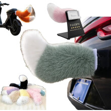 (Green, 2pcs) Funny Remote Control Electric Car Tail, Fluffy Plush Ornament