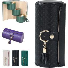 (black, -) Layered Travel Jewelry Case, Organizer for Women Green