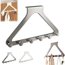 (Black, -) Over The Door Hanger Organizer, No-Drill Coat Hat Scarf Hooks