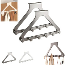 (2PCBlack, -) Over The Door Hanger Organizer, No-Drill Coat Hat Scarf Hooks