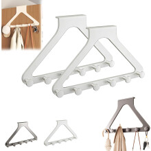 (2PCWhite, -) Over The Door Hanger Organizer, No-Drill Coat Hat Scarf Hooks