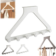 (White, -) Over The Door Hanger Organizer, No-Drill Coat Hat Scarf Hooks