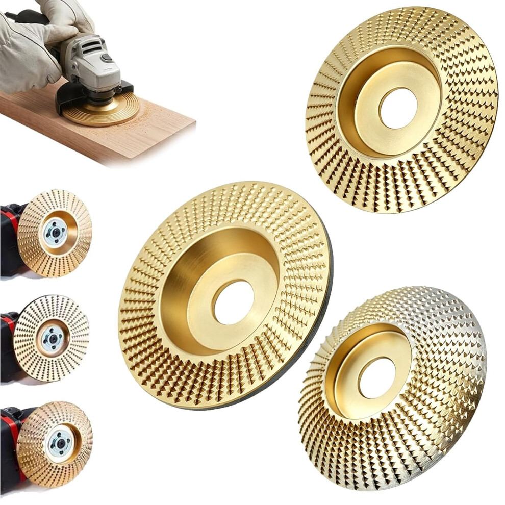 (3Pc Mix, -) Tungsten Carbide Wood Carving Disc, 4 1/2" Grinder Polishing Pad 5437706530329