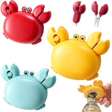 (3PC Mix, -) Multifunkční otvírák na lahve 4 v 1 Crab, magnetický gadget na ledničku