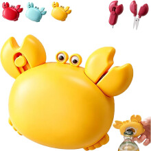 (1PC Yellow, -) Multifunkční otvírák na lahve 4 v 1 Crab, magnetický gadget na ledničku