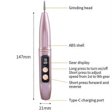 (150g, glod) Portable Rechargeable Nail Grinder, Electric Nail File, Polishing & Dead Skin Removal