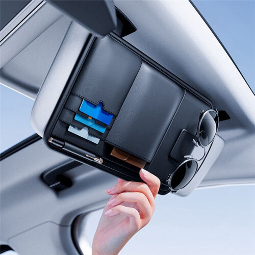 Car Visor Storage Device Multi-Function Light Shield Glasses Bag Card Driver'S License Clip Car Storage Case Accessories 2