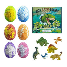 6pcs Dinosaur Egg Bath Bombs Essential Oil Fizzy Ball Kids Gift Set for Bathtub Play