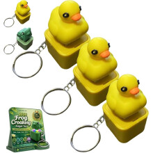 (3pc Duck, -) Valaiseva sammakko-avaimenperä, kurkuva fidget-näppäimistölelu 2 kpl