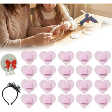 (Heart Pink, -) Filz Haarbandpolster, Kreise, Schwarz, Kopfband, Accessoire, DIY, Basteln, 1 Stück, 2 Stück