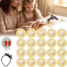 (Circle Yellow, -) Filz Haarbandpolster, Kreise, Schwarz, Kopfband, Accessoire, DIY, Basteln, 1 Stück, 2 Stück
