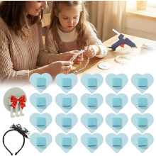 (Heart Blue, -) Filz Haarbandpolster, Kreise, Schwarz, Kopfband, Accessoire, DIY, Basteln, 1 Stück, 2 Stück